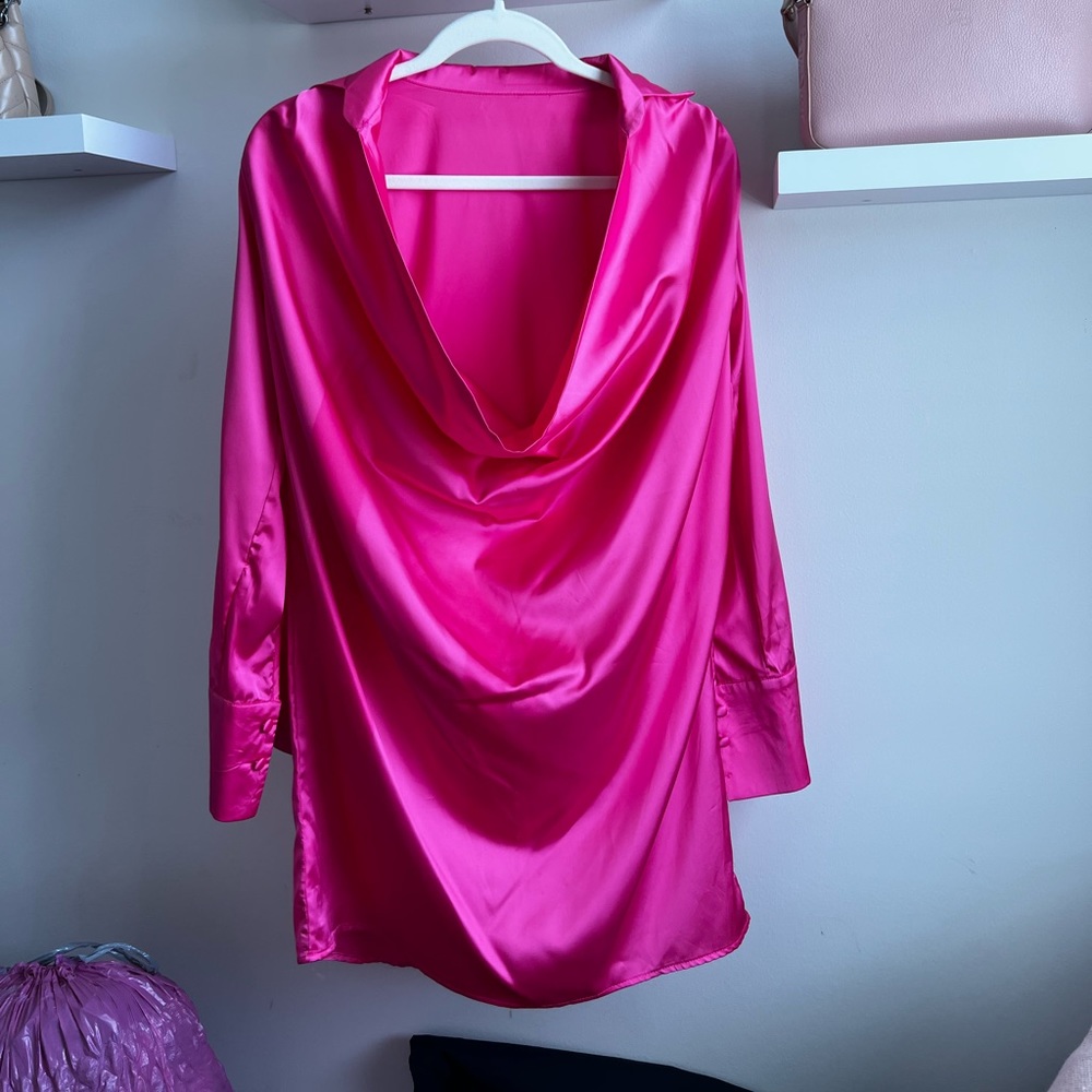 Pink Scoop Neck Dress